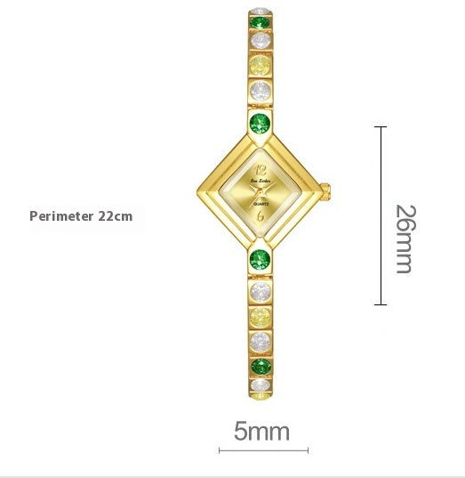 Reloj de Bolsillo Mujer Lujo Degradado Diamante Verde Primavera - Image 8