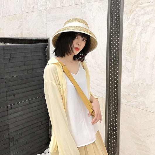 Sombrero Playero Vintage de Paja con Ala Acampanada Estilo Francés - Image 12