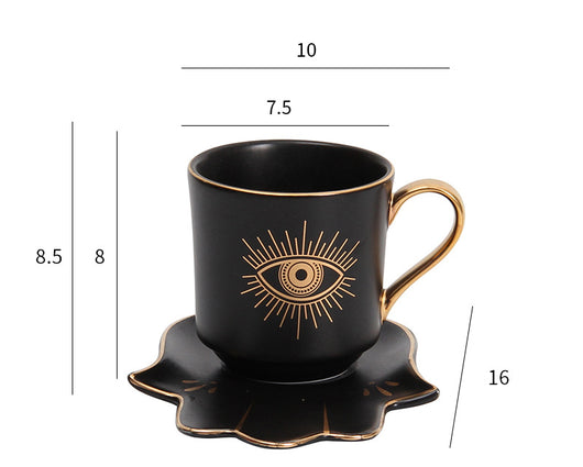 Taza de Café Europea con Plato de Cerámica Estilo Creativo - Image 7
