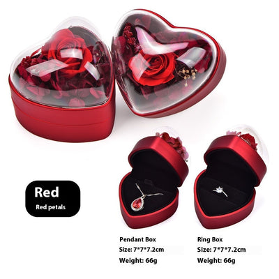 Anillos y Colgantes de Rosas Preservadas para San Valentín con Caja de Almacenamiento - Image 8