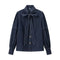 Camisa Denim Azul Oscuro Lavado - Diseño Casual con Cordones y Lazo