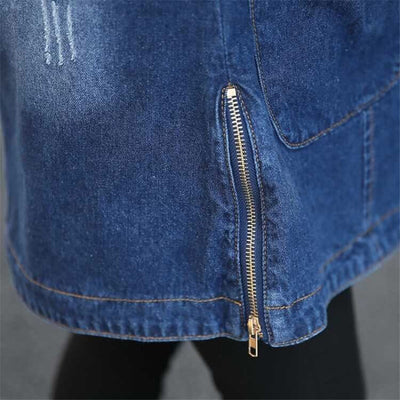 Chaqueta Denim Hoodie de Manga Larga para Mujer - Image 4