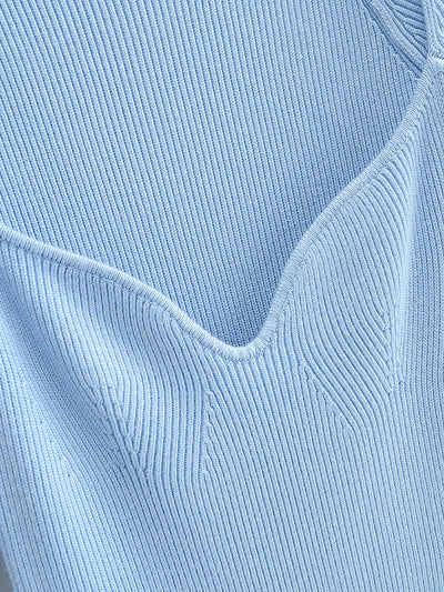 Vestido Largo Entallado Cuello V con Abertura Lateral y Mangas Largas - Image 10