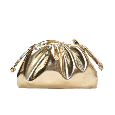 Bolso de Hombro Plateado con Textura Avanzada Estilo Dumpling - Image 7