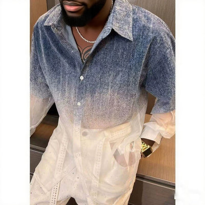 Camisa Degradado Semitransparente para Hombre - Image 3