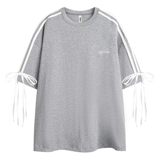 Camiseta de Hombre a Rayas con Cordones y Manga Corta - Image 2