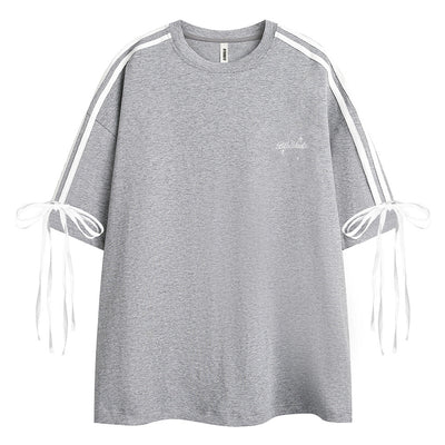 Camiseta de Hombre a Rayas con Cordones y Manga Corta - Image 2