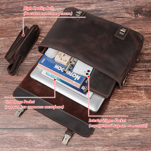 Bolso Bandolera de Cuero Genuino Premium Estilo Retro - Image 6