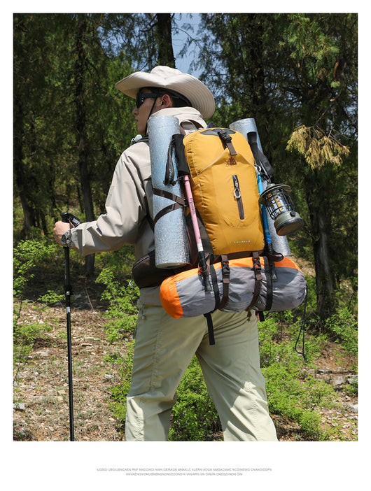 Mochila de Trekking AZELA Electron 40L - Blanco y Azul Marino para Senderismo y Viajes - Image 45