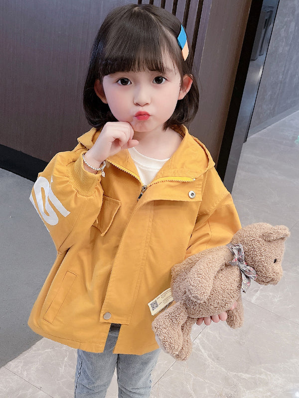 Chaqueta Cortavientos con Capucha para Niñas - Primavera y Otoño