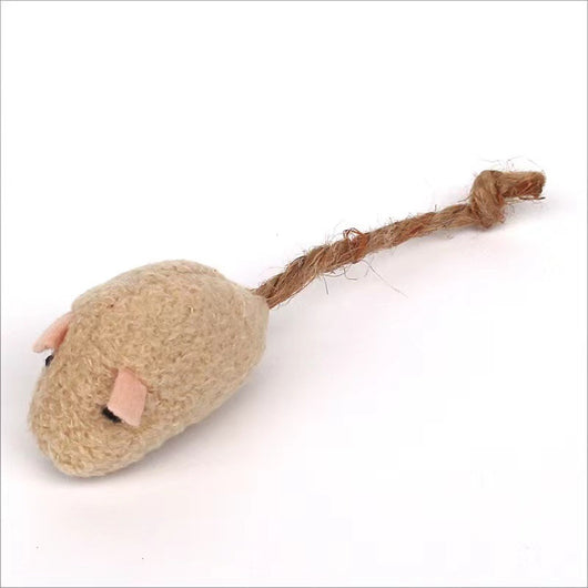 Seven colorful plush mouse cat toys with different colored bodies, ears, and tails, arranged in a circle. - Image 8