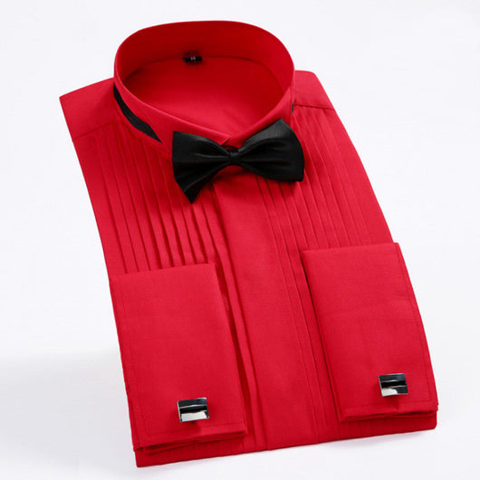 Camisa de Vestir Hombre con Puños Franceses y Detalle Cola de Golondrina - Image 7