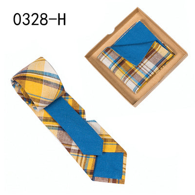 Corbata de Algodón con Estampado Floral y Pañuelo de Bolsillo - Image 25