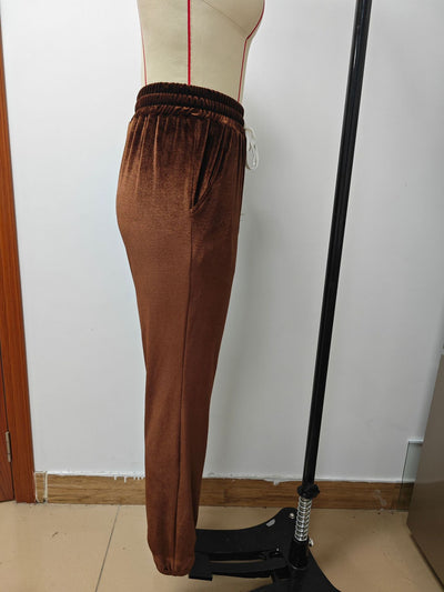 Pantalones Jogger de Terciopelo Estilo Coreano con Cintura Elástica para Mujer - Image 22
