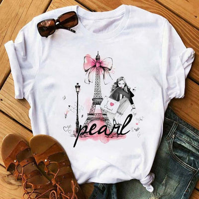 Blusa Romántica de Manga Corta para Mujer con Estampado I LOVET - Image 10