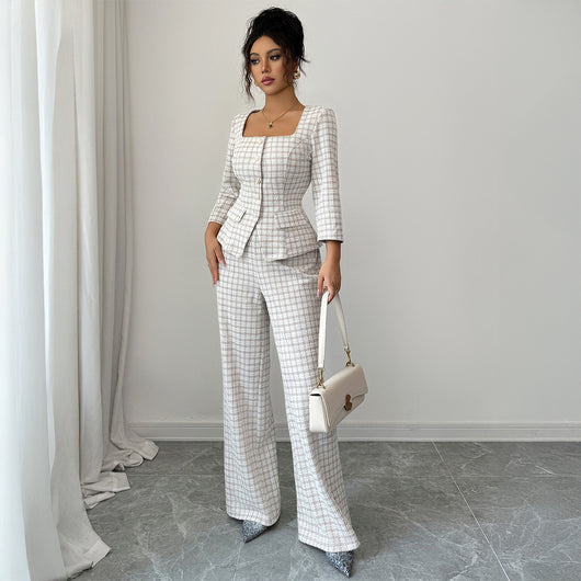 Conjunto Elegante de Camisa Manga Larga y Pantalón para Mujer - Image 3
