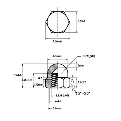 Tuerca Tapón Integral Semicircular con Bola de Rosca - Image 6