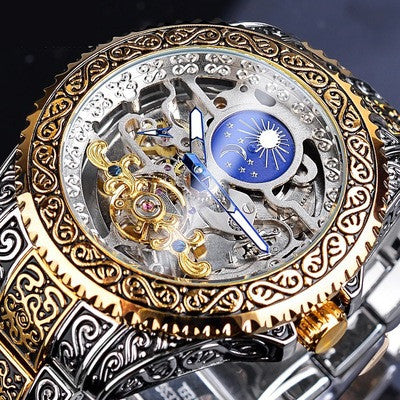 Anillo Hueco Retro para Hombre - Diseño Tallado Europeo y Americano - Image 3