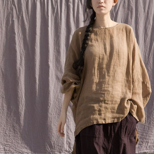 Blusa Ligera de Ramio Transpirable para Primavera y Verano