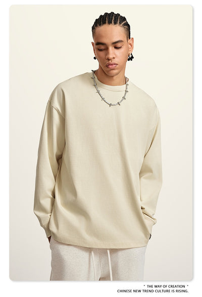 Camiseta Manga Larga Oversize para Hombre - Algodón Puro Otoño Invierno - Image 16