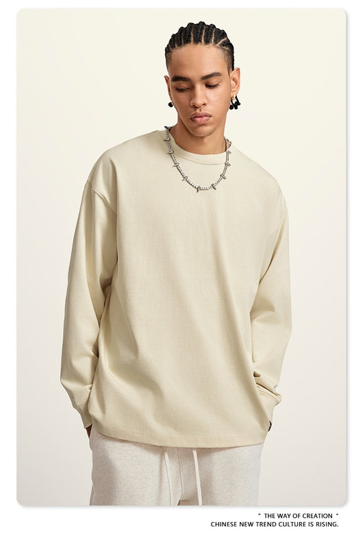 Camiseta Manga Larga Oversize para Hombre - Algodón Puro Otoño Invierno - Image 16