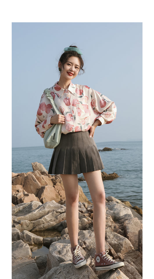 Blusa Retro Estilo Hong Kong con Flores - Manga Larga en Chifón - Image 3