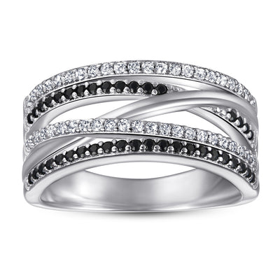 Anillo Cruzado Ancho para Mujer en Plata Esterlina - Image 8