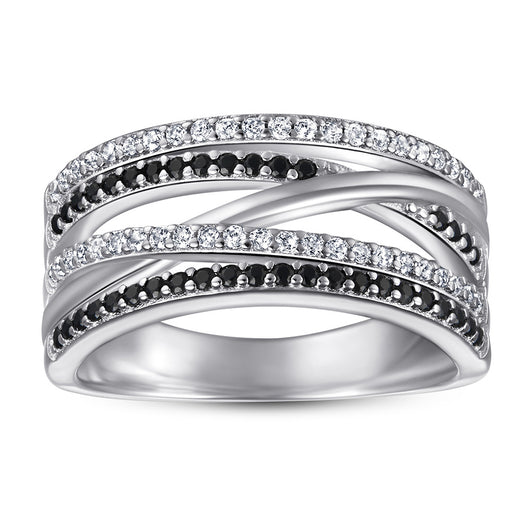 Anillo Cruzado Ancho para Mujer en Plata Esterlina - Image 8