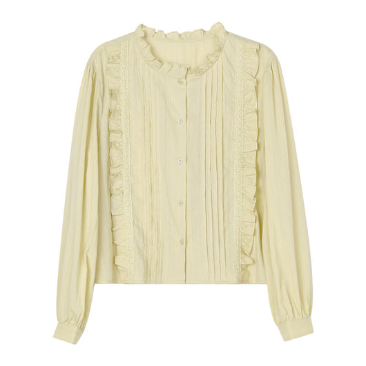 Blusa Elegante de Botones con Cuello Loto - Image 3