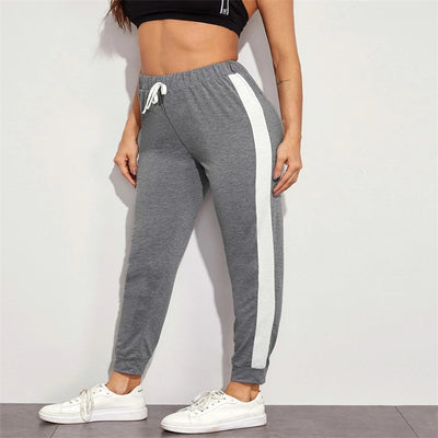 Pantalones de Chándal con Diseño de Patchwork Rayado Europeo y Americano