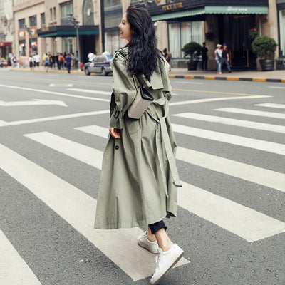 Abrigo Trench Largo Oversized con Cintura Ajustable para Mujer - Image 4