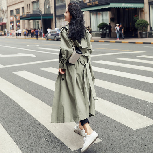 Abrigo Trench Largo Oversized con Cintura Ajustable para Mujer - Image 4