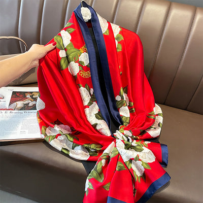 Pañuelo de Seda Estampado Mariposas - Chal Largo Delgado para Mujer - Image 13