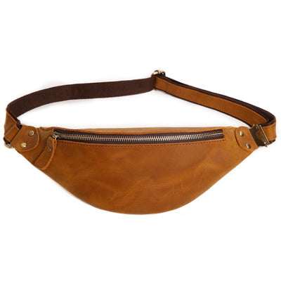 Bolsa de Pecho Vintage de Cuero Genuino con Diseño Asimétrico y Múltiples Compartimentos - Image 12