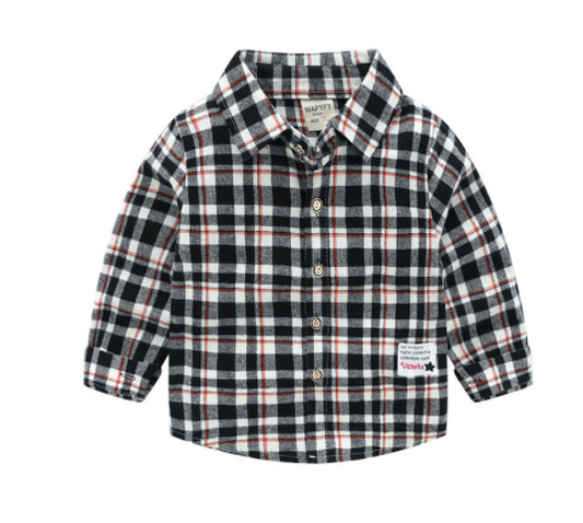 Camisa Escocesa Infantil de Manga Larga - Diseño Clásico y Cómodo - Image 2