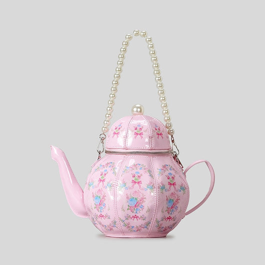Bolso Vintage con Cadena de Perlas y Estampado Floral Retro - Image 6
