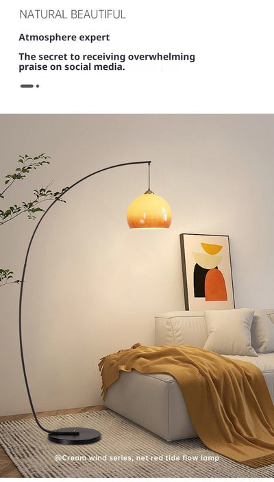 Lámpara de Piso Amarillo Atardecer con Cristal para Sala de Estar - Image 10
