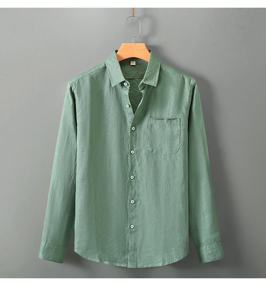 Camisa de Lino Suelta con Protección Solar de Manga Larga - Image 26