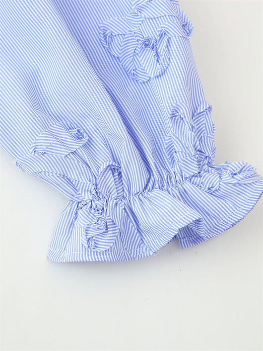 Camisa de Manga Larga Popelina Floral con Rayas Texturizadas - Image 16