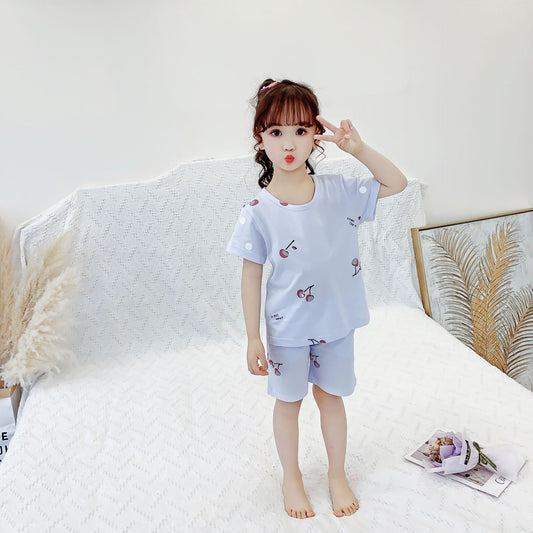 Pijama Infantil Niña Verano Algodón Manga Corta Dos Piezas