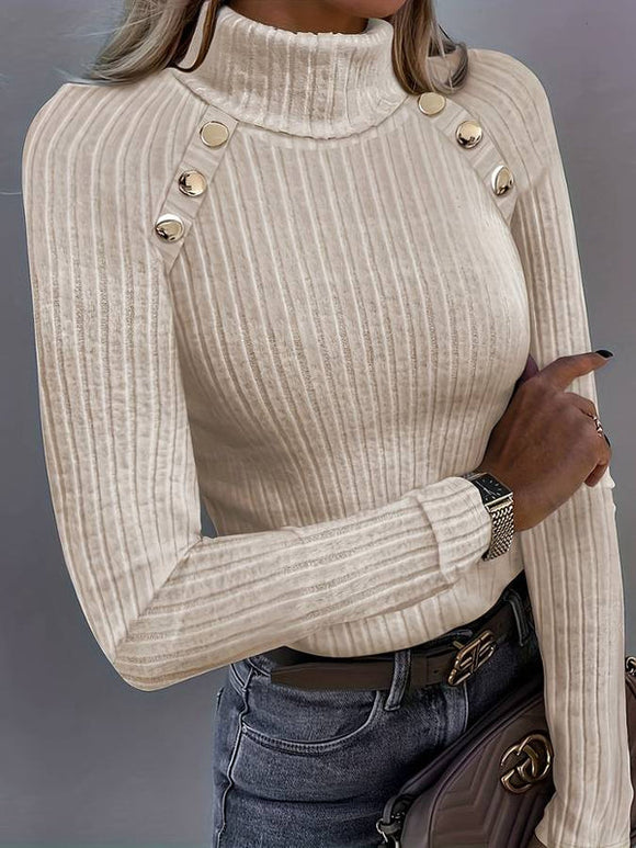 Remera Base Ajustada con Rayas Laterales y Cuello en U