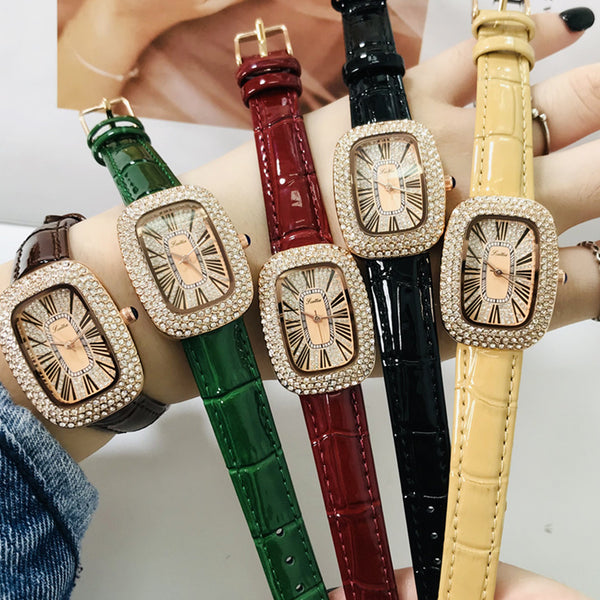Reloj Delicado Girasol con Correa de Cuero para Mujer