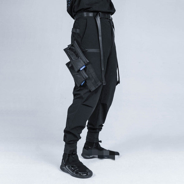 Pantalones Tácticos Sueltos con Bandas en Tobillo - Estilo Mecánico Overol para Hombre