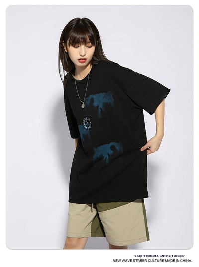 Playera Estampada Suelta para Parejas - Estilo Urbano - Image 12