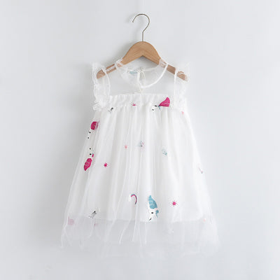 Vestido Infantil Princesa Verano con Bordado y Malla Delicada - Image 4