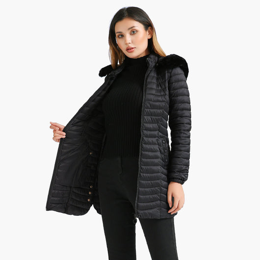 Abrigo Acolchado Ultraligero para Invierno - Parka Larga de Algodón Mujer - Image 3