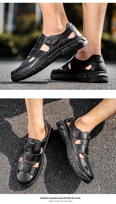 Sandalias Grandes para Hombre con Velcro y Detalles Cosidos - Image 25