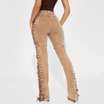 Jeans Bandage con Cordón para Mujer - Estilo Hot Girl Europeo y Americano - Image 3