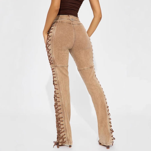 Jeans Bandage con Cordón para Mujer - Estilo Hot Girl Europeo y Americano - Image 3