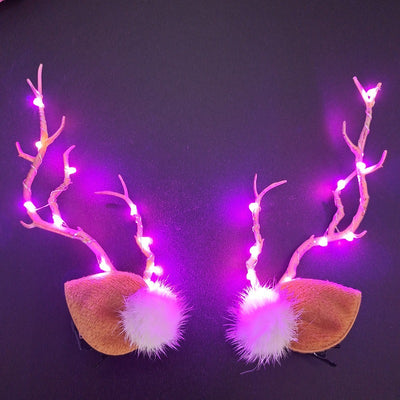 Diadema de Astas Navideña con Luz LED y Rama Decorativa - Image 5